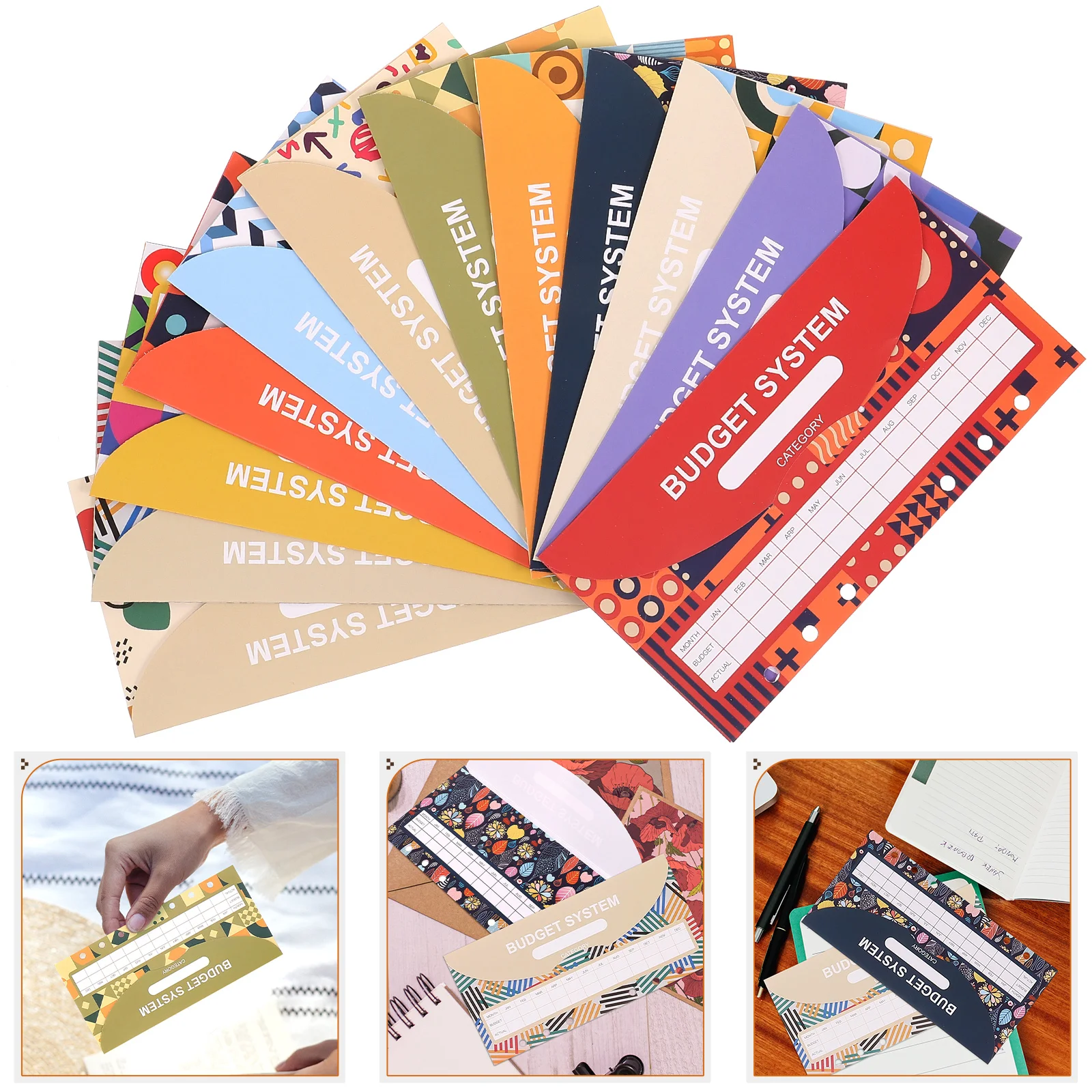

12 Pcs Envelopes Binder Pockets Money for Cash Account Book Decorative Budget Loose-leaf