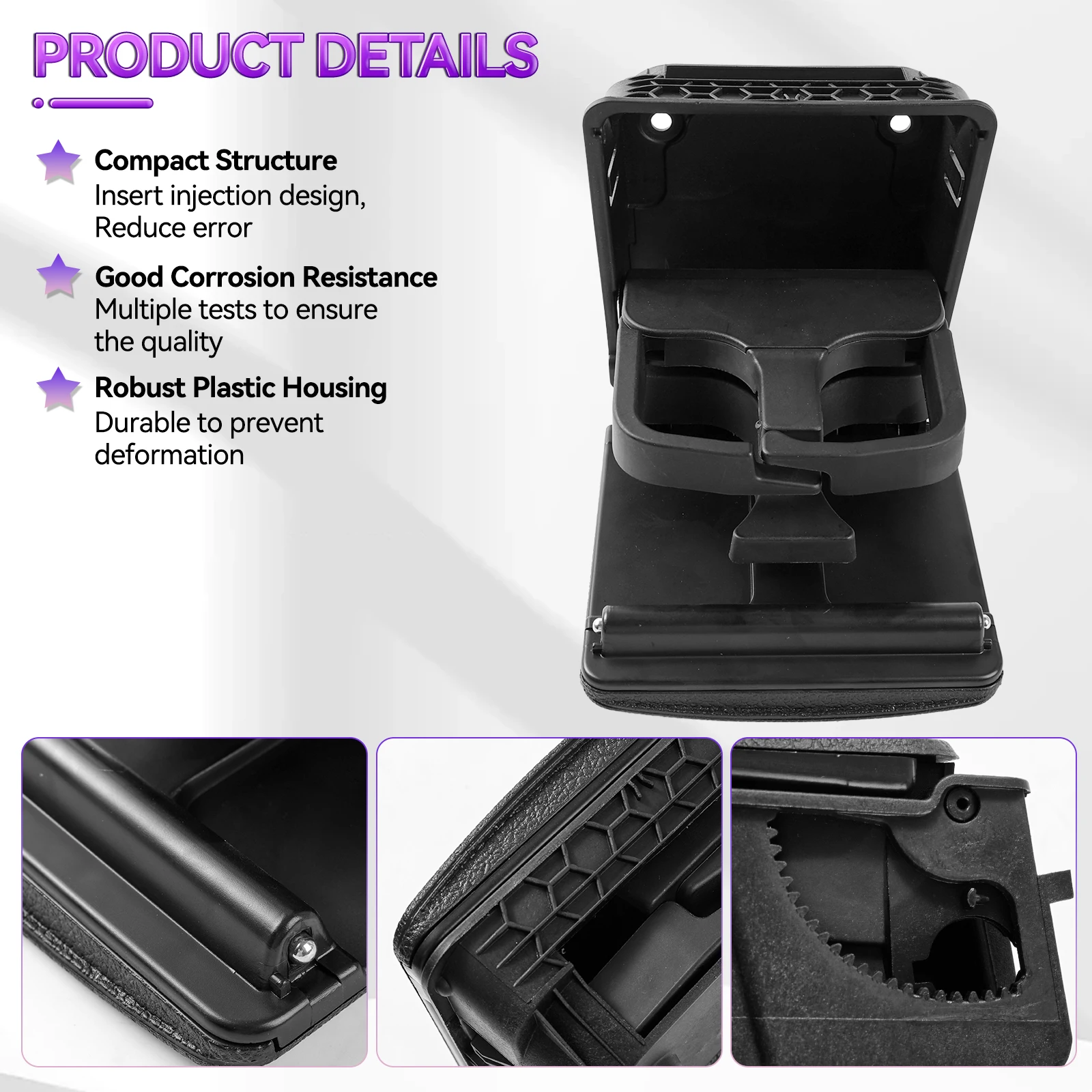 Portabicchieri Per Auto In Plastica Per Bracciolo Posteriore, Compatibile Con VW MK5 MK6 EOS Rabbit, 1K0862532, Antiscivolo - 2