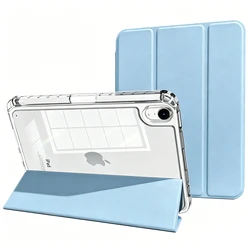 Premium Flip Smart Cover with Transparent Back Shell for iPad mini 6 7 (GT - Blue)