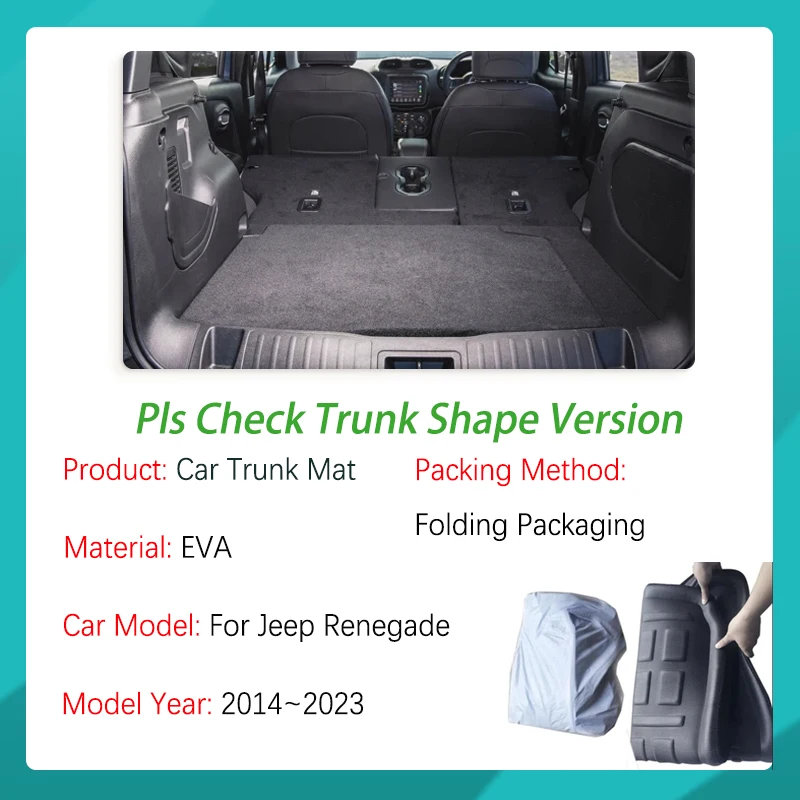 MatsMore Tapis De Coffre En PE Pour Jeep Renegade 2014-2021 Rendez
