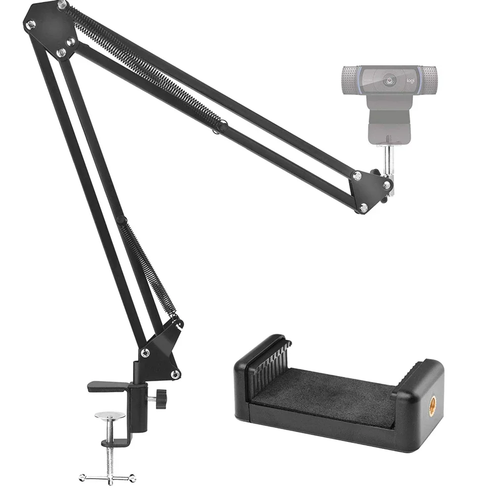 1/4" Screw Webcam Camera Phone tripod Table Stand Set Overhead Shot Photography Adjustable Desktop Arm stand For Phone Camera