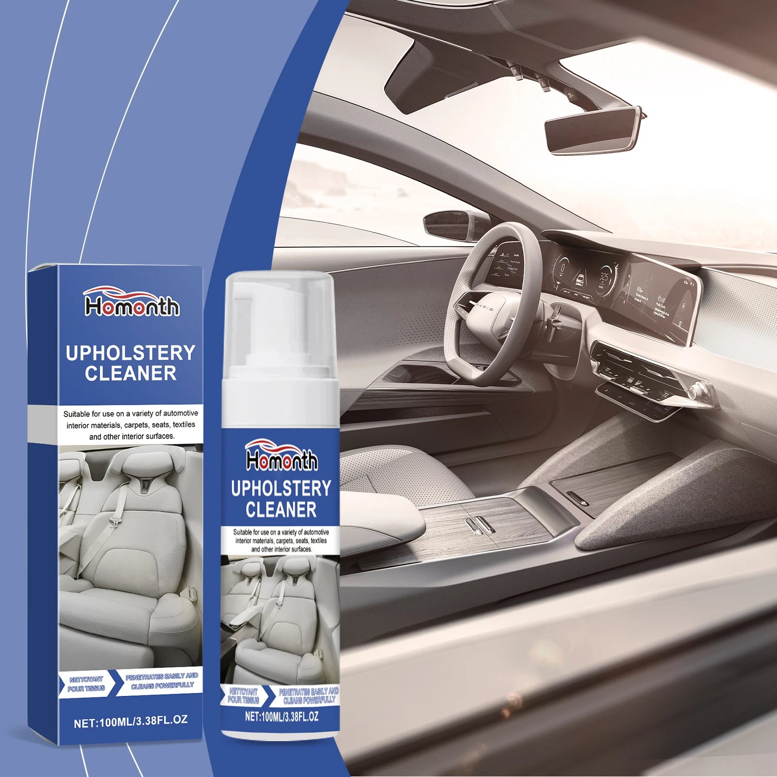 Car Interior Cleaning Mousse Car Interior Decoration Cushion Seat Fabric Stain Cleaner 100ml