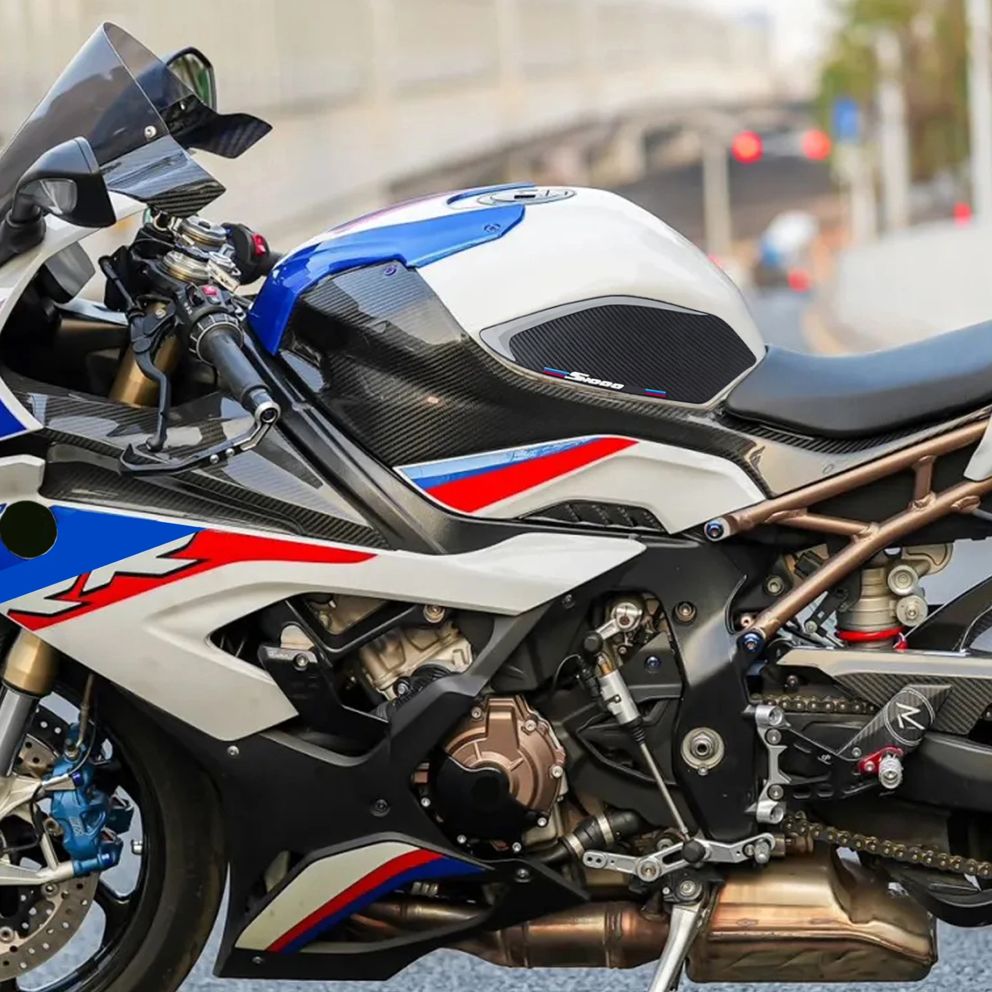 Motorcycle Tank Grips and Traction Knee Pads - Enhanced Side Stickers