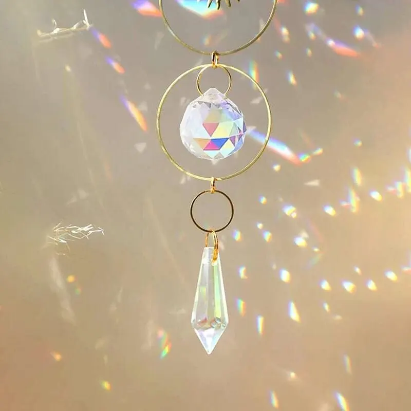 Golden Sun Crystal Charm - Handmade Sunshine Collection Hanging Decoration