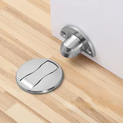 Butoir de porte magnétique en acier inoxydable 304, supports de porte cachés, fixés au sol, quincaillerie de porte sans clous 