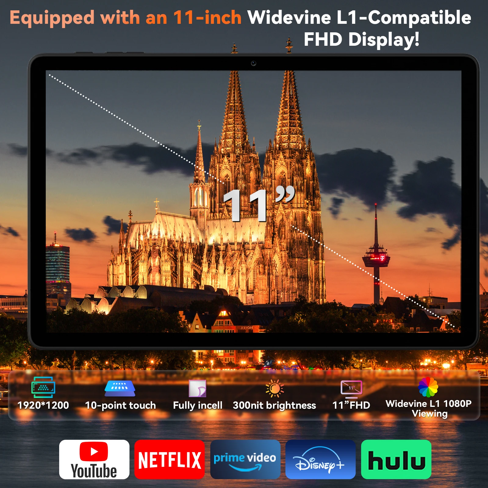 Headwolf WPad7 Android 15 Tablet 11 inch T606 CPU 12GB RAM 128GB ROM 1200*1920 IPS 8000mAh Battery 4G SIM Tablet 4