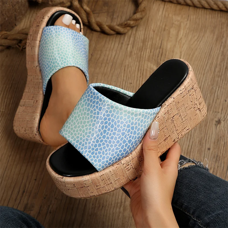 2023 New Summer Casual Platform Wedges Heels Slippers Ladies Fashion Open Toe Roman Fish Mouth Women's Sandals Shoes Size 36-43