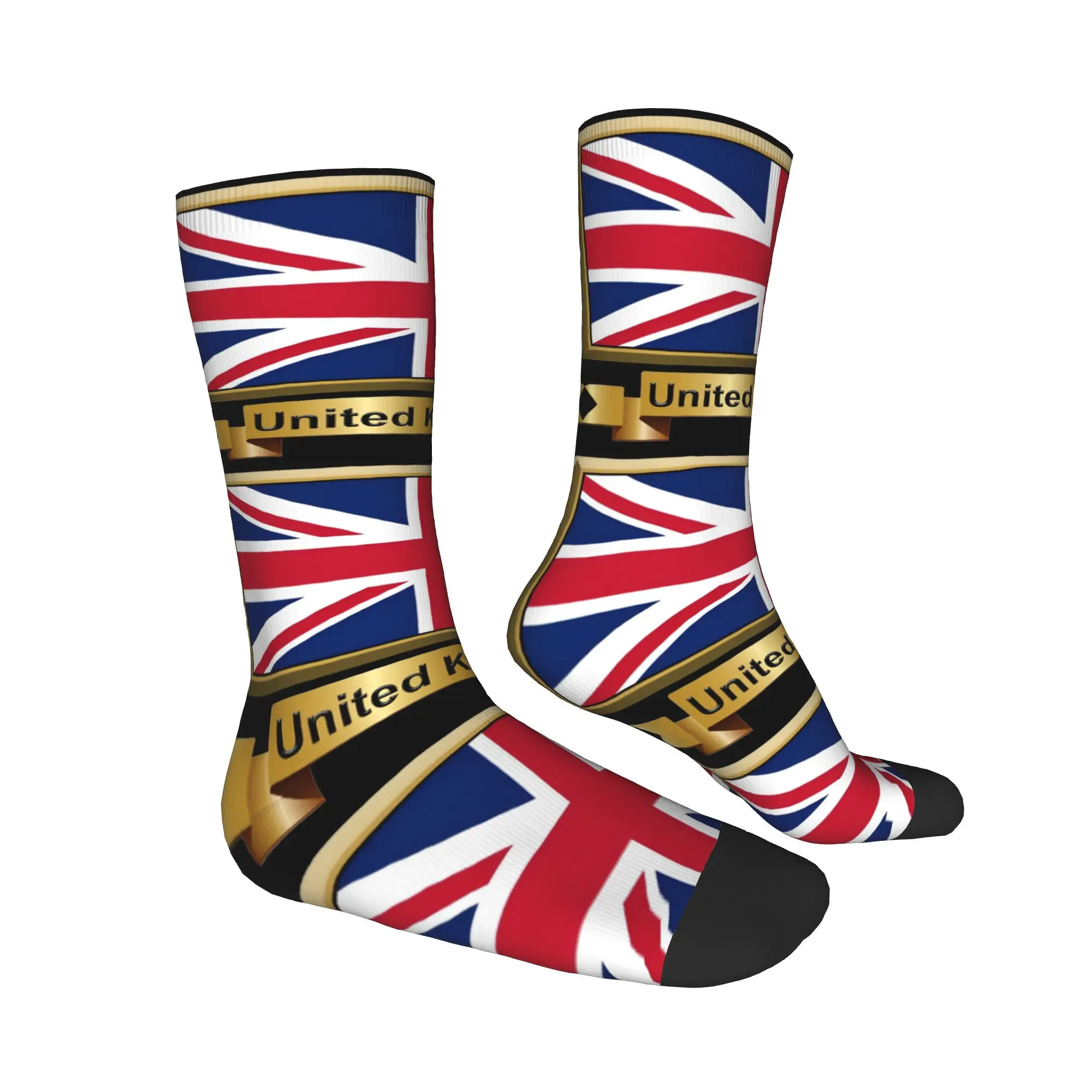 Benutzerdefinierte lustige Druck-Flagge des Vereinigten Königreichs, britische Socken für Damen und Herren, Stretch, Sommer, Herbst, Winter, Großbritannien, Crew-Socken – Detail 3