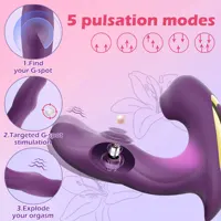 Kushor 3-in-1-Klitoris-Saugvibrator für Frauen, Stimulation der Klitoris, G-Punkt-Massagegerät, vibrierender Dildo, Sexspielzeug für Erwachsene, weiblich 4