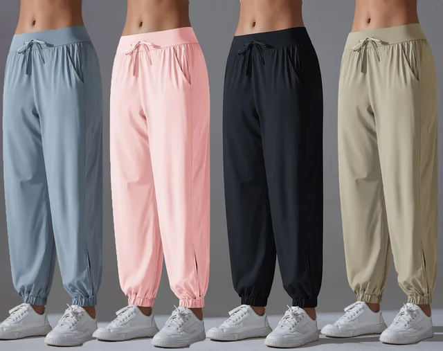Sunscreen Women's Yoga Pants Loose Ankle Sports Jogger Pants Thin Quick Drying Original Yarn Sunscreen Pants Slack Yoga Pants