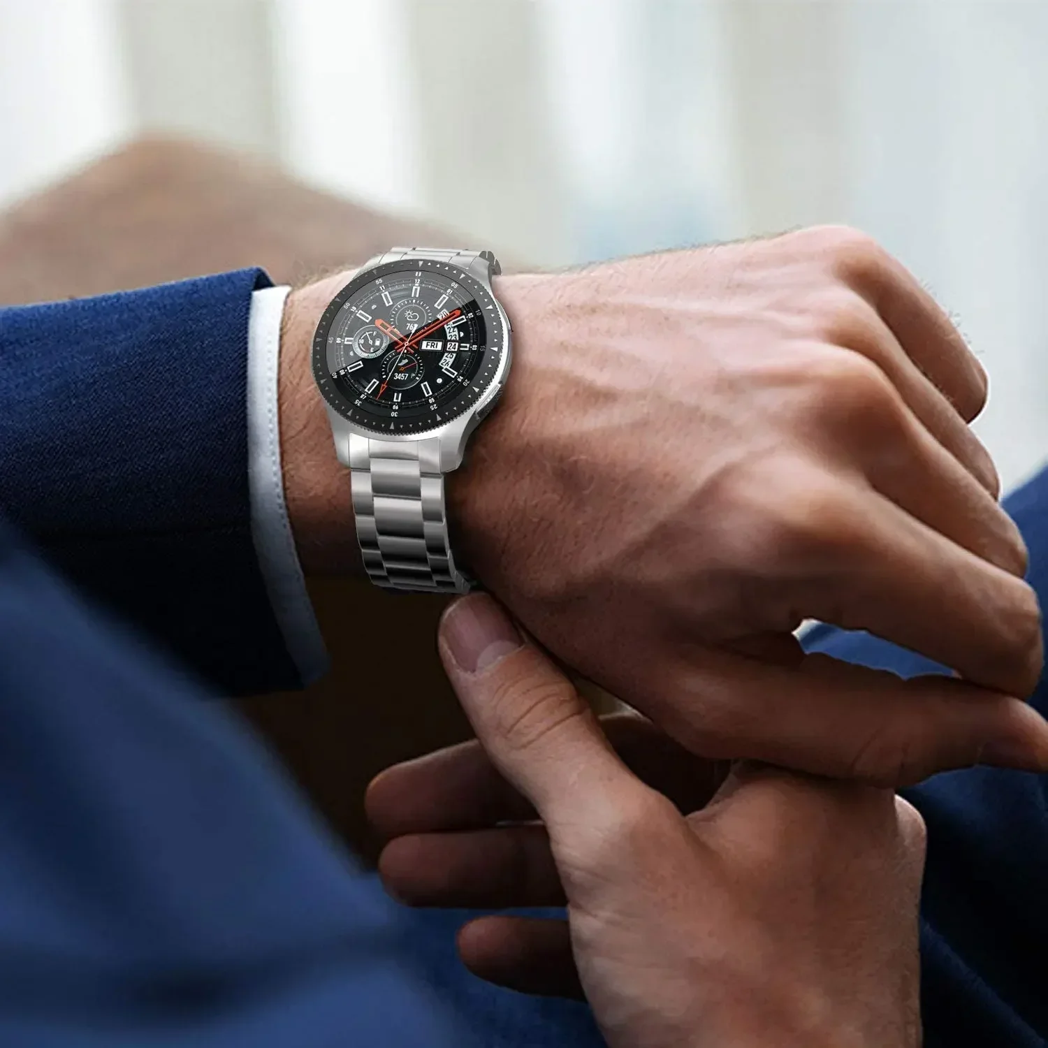 Stainless Steel Smartwatch Bracelet, 20mm/22mm Strap