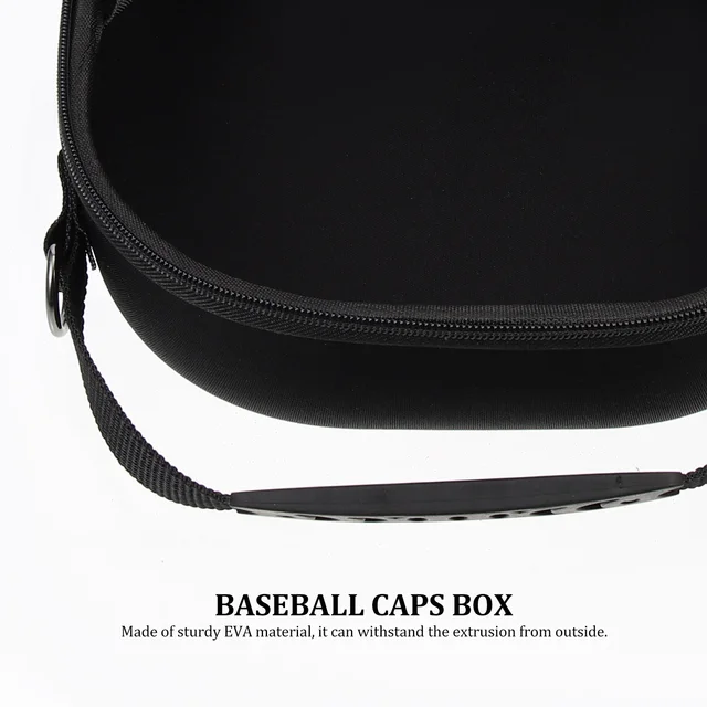 Baseball Kalap Tok Sapkák Hordozó Utazási Védő Doboz Fekete - Image 2