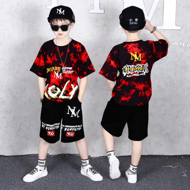 

2 Pieces Tracksuit Size 4 6 8 10 12 14 Years Summer Boys Girls Cotton Clothing Sets Kids Teenager Cotton T-shirt Shorts Outfits
