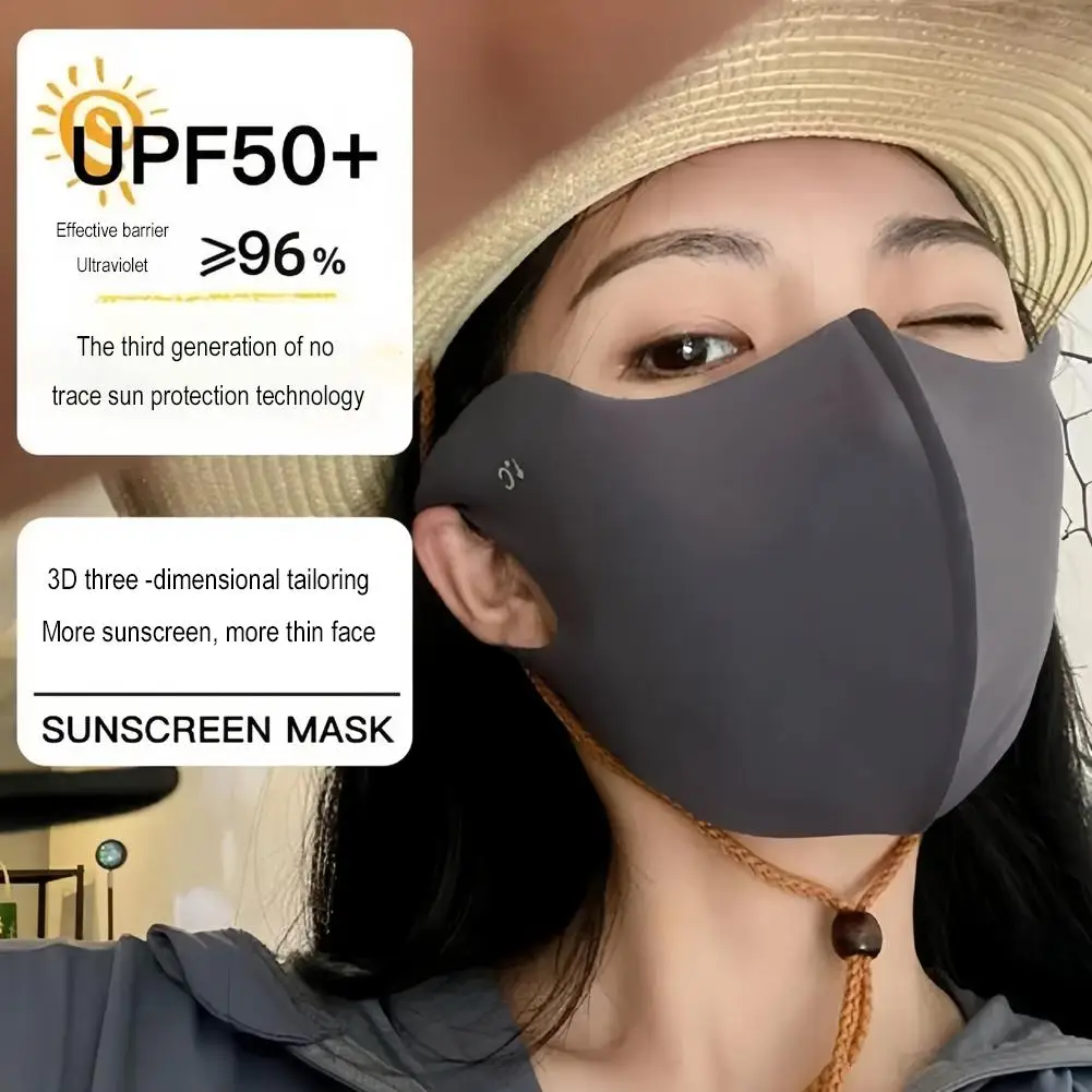 Ice Silk Face Mask For Women Sun Protection UPF 50+ UV Face Cover Breathable Eye Protection Mask For Fishing Hiking Cycling