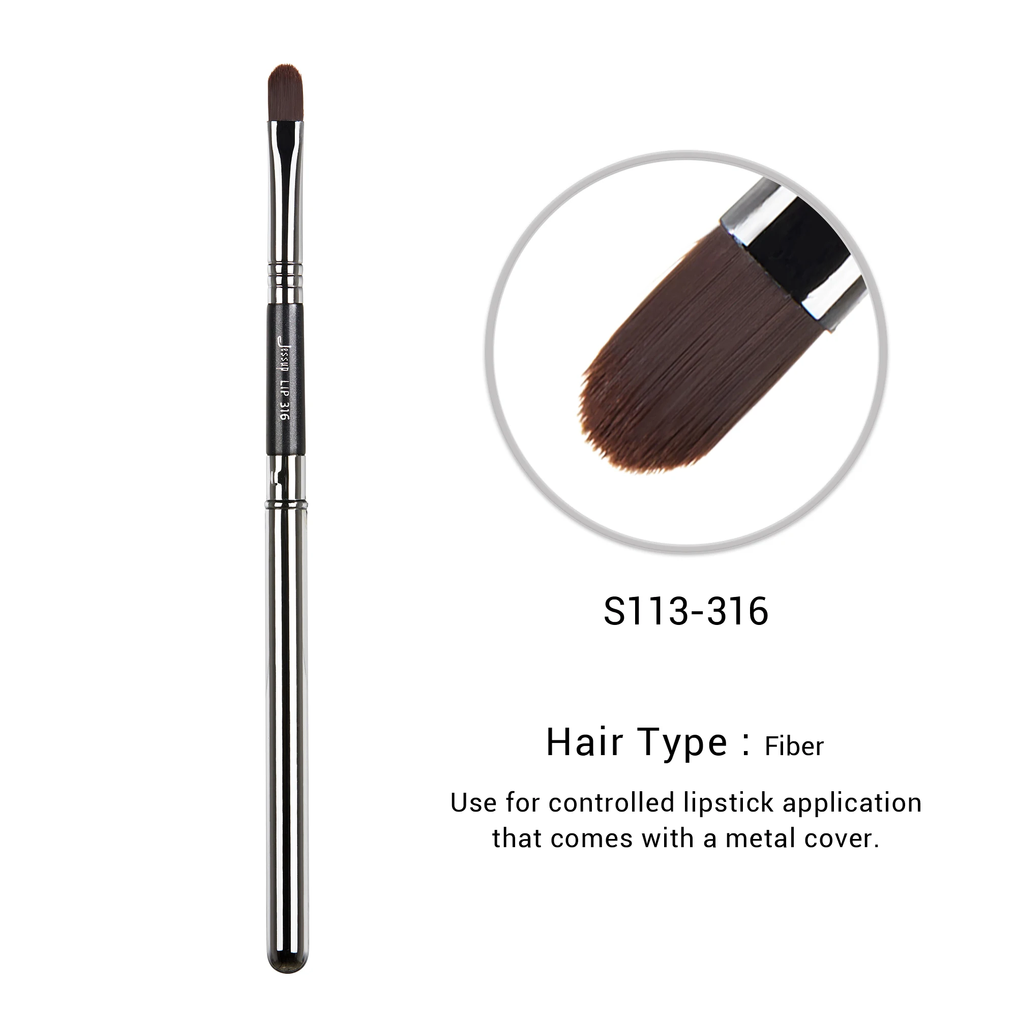 Jessup Lip Brush Professional Lip Makeup Brushes Lipstick Streak-Free Application Small Tongue Shape Contour Define Lips