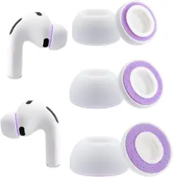 Enhanced Comfort Memory Foam & Silicone Hybrid Ear Tips - 3 Pairs, 2025 Upgraded, Anti - Slip, Superior Noise Isolation (White Purple)