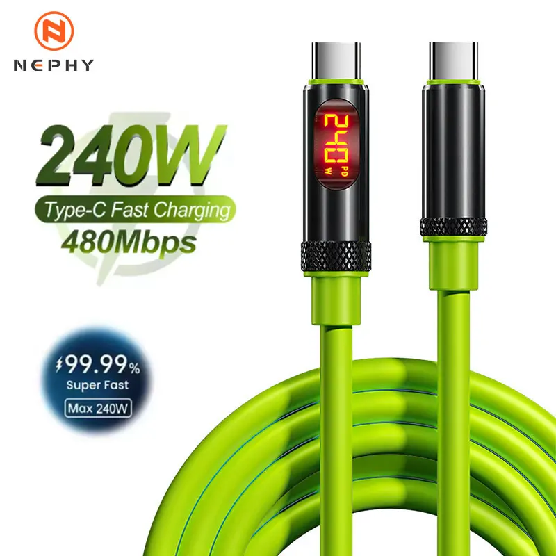 240W USB-C to Type-C Super Fast Charging Cable with LED Display