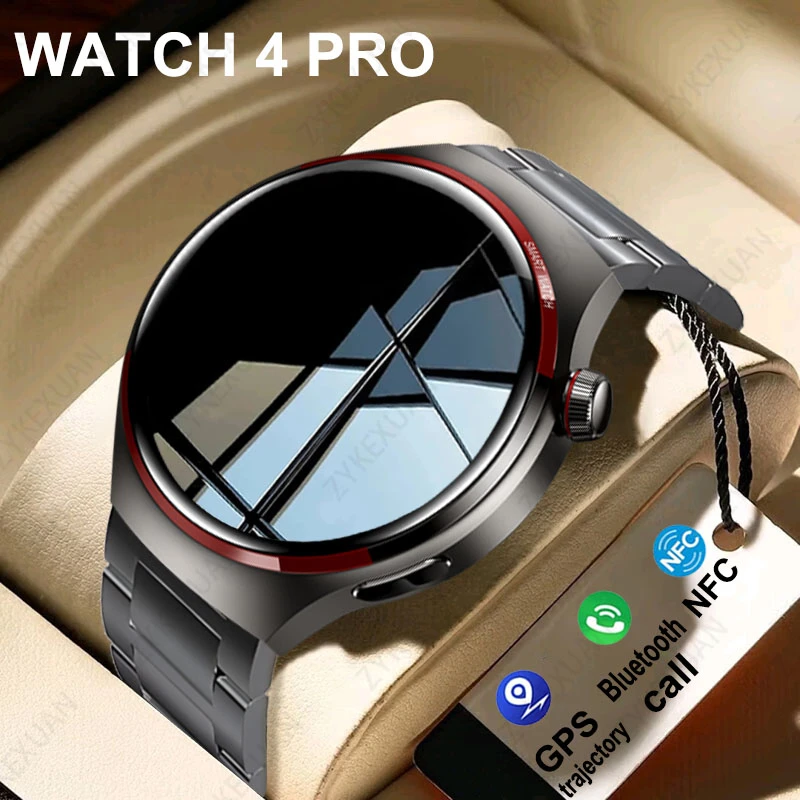 남성용 GPS 스마트 워치 GT4 프로 아몰레드 HD 스크린, IP68 방수 심박수 스마트 워치, 블루투스 통화, NFC 워치 4 프로, 2024 신제품