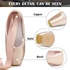 Women Ballet Shoes for Girls Pink Silk Ballerina Ribbons Ballet Pointe Dance Shoes for Kids Children Professional Ballet Shoes 2