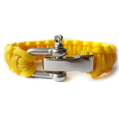 1PC Survival Paracord Bracelet Stainless Steel Buckle Bracelet Wilderness Wristband 