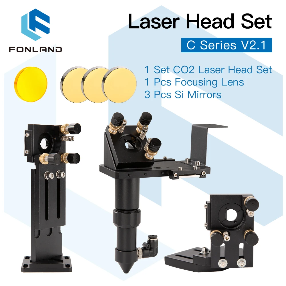 

CO2 Laser Head CVD ZNSE Focus Lens Set D18 FL38.1 D20FL50.8/63.5/101.6mm Integrative Mount Dia.25 Si Mirror for Laser Cutter