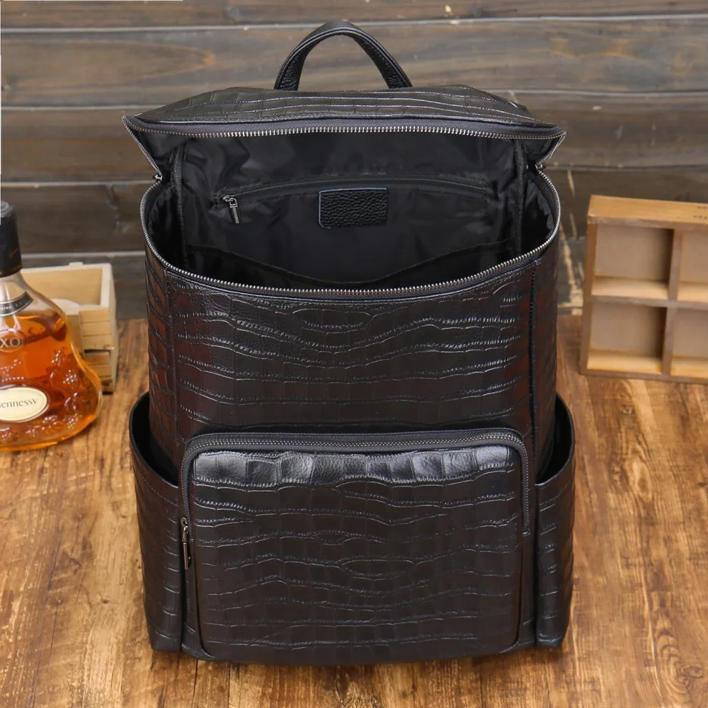 2024 New Fashion Men Backpacks Alligator Male Korean Student Backpack Large Boy Business Casual Laptop School Computer Bags 5