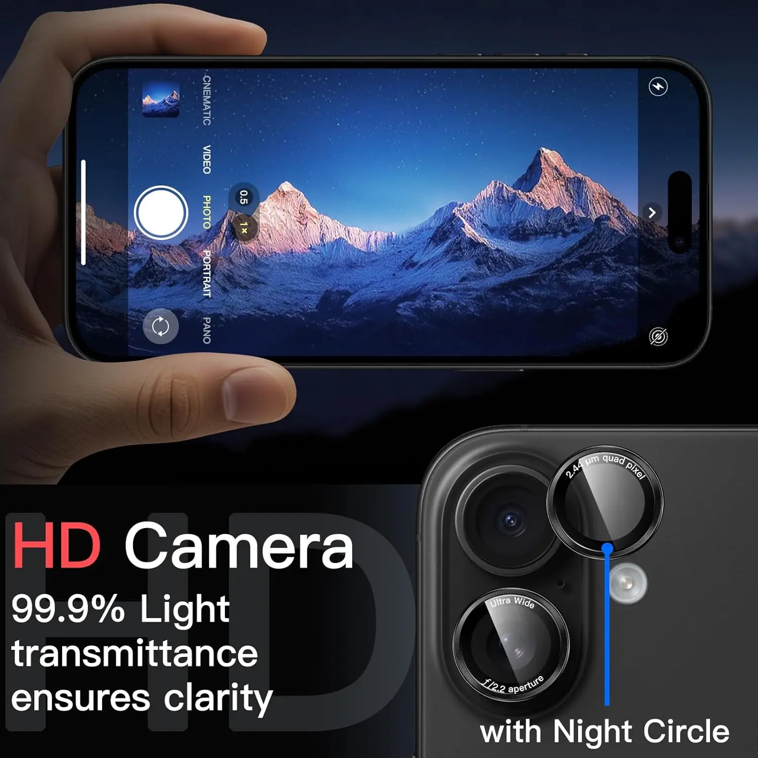 Premium Camera Lens Protector Cover - Enhanced Phone Protection in Black and Red Accessories