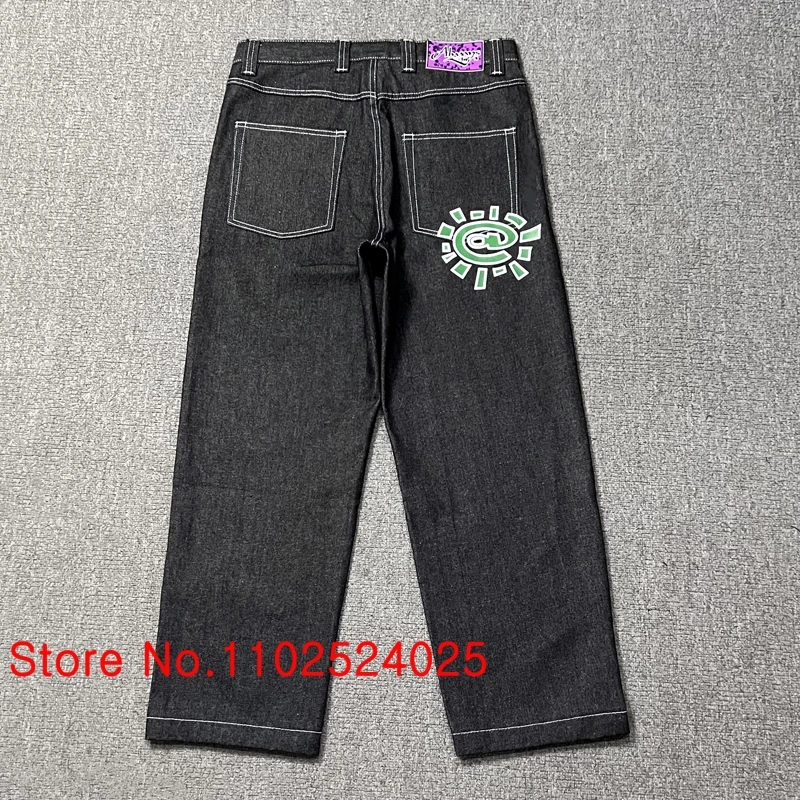 

Best Quality ADWYSD Jeans Purple Label Green Sun Roll Print Always Do What You Should Do Casual Denim Pants Unisex