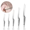 Ear Earpick Wax Removal Medical Forceps Angled Jewelry Clamp Clip Nasal Curved Earwax Tweezers Clip Eyelash Remover Cleaner Tool 1
