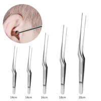 Ear Earpick Wax Removal Medical Forceps Angled Jewelry Clamp Clip Nasal Curved Earwax Tweezers Clip Eyelash Remover Cleaner Tool 1