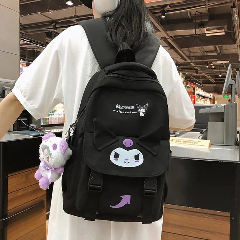 Anime Sanrioed Nylon Rucksack Umhängetasche Melodie Kuromi Pom Pom Purin Cartoon Puppe niedlichen Schult asche Geburtstag Weihnachts geschenk