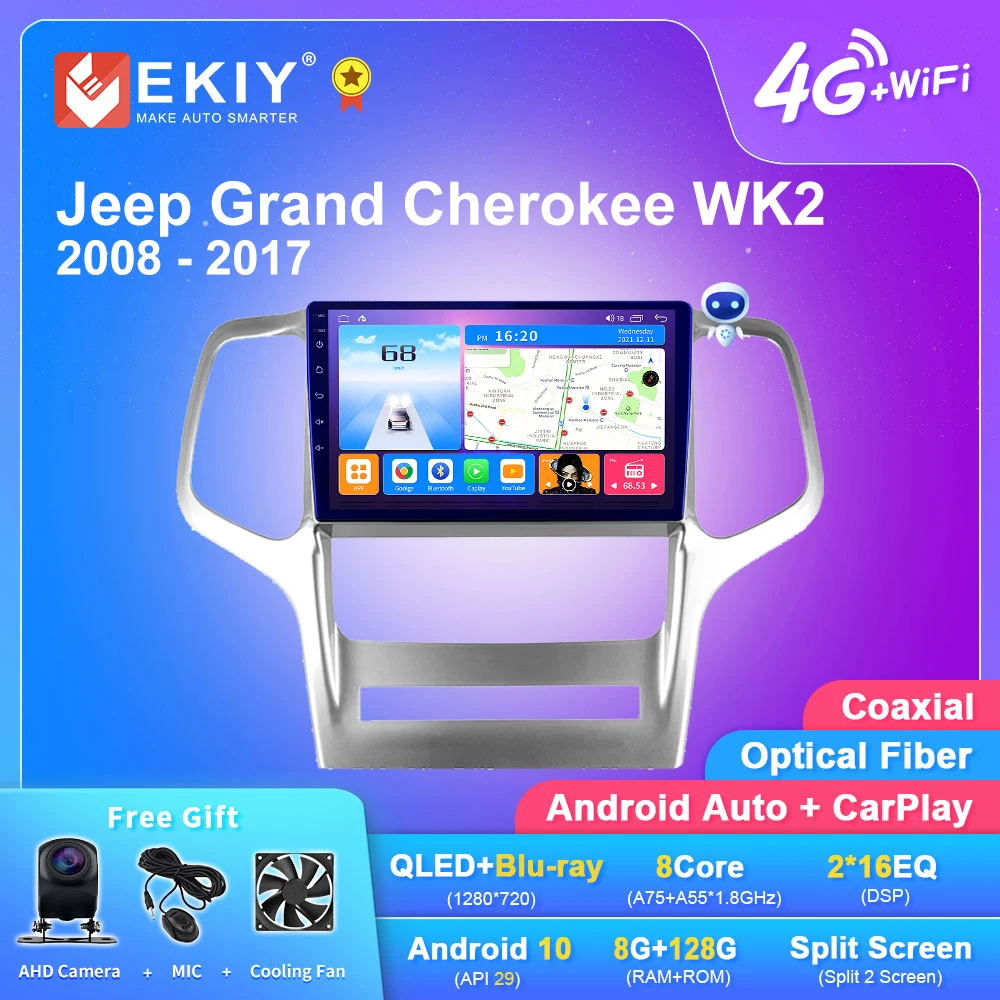 

EKIY T7 Android Car Radio Carplay For Jeep Grand Cherokee WK2 2008 - 2017 Stereo Multimedia Video Player GPS Navi DSP BT No 2din