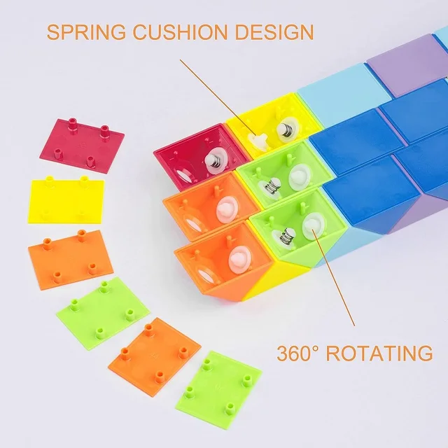 24-72 Segments Rainbow Puzzle Fidget Toys Transformable Cube Kid EducationToys Brain Teaser Magic Rule Snake Speed  Cubes Twist 3