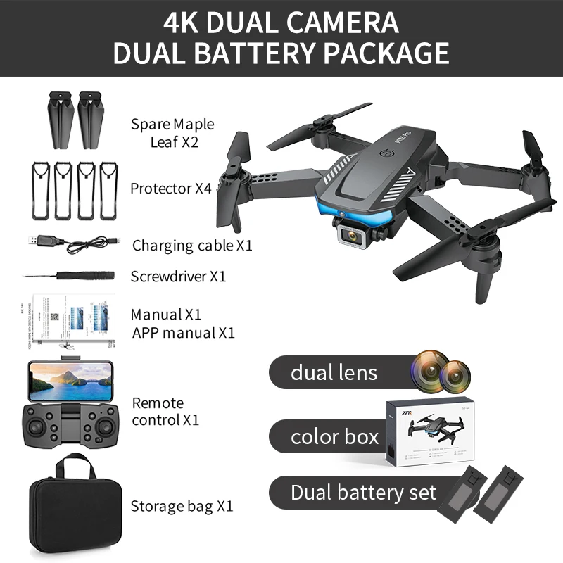 F185 Foldable Drone HD 4K Dual-camera Aerial Camera Obstacle Avoidance Quadcopter Long-endurance Remote Control Aircraft foldable fpv wifi rc quadcopter remote control drone RC Quadcopter