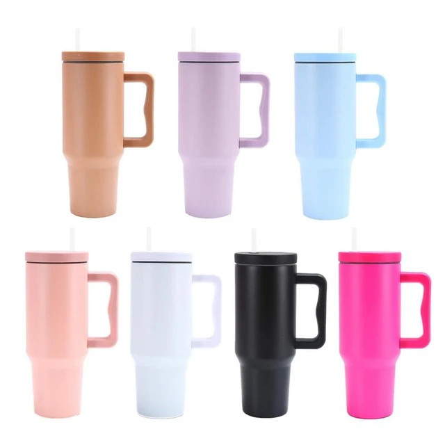 Stainless Steel Travel Mug with Handle, Coffee Sublimation Tumbler