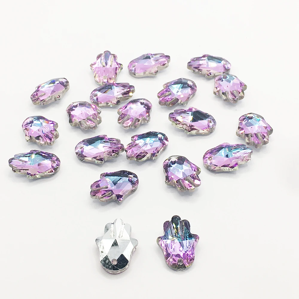 

20Pcs 14x18mm Multicolor Palm Shape Glass Beads Crystal Charms Pendants For Women Jewelry Making Necklaces DIY Earring Findings