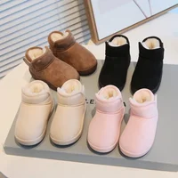 Baby Girls Boys Snow Boots Children Winter Boots Kids Outdoor Plush Cotton-padded Shoes Soft-soled Non-slip Infant Toddler Shoes 1