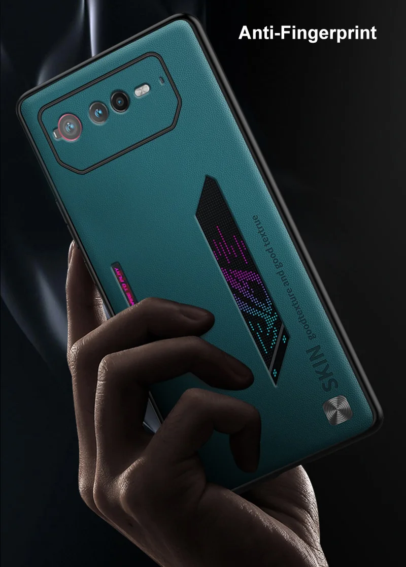 Luxury PU Leather Phone Case For Asus ROG Phone 6 Back Cover Matte Silicone Shockproof Full Camera Protection Case Coque_voghion.com