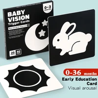 Baby Visual Stimulation Cards Montessori High Contrast Flash Card Infant Gift For Children Cognition Toy 2