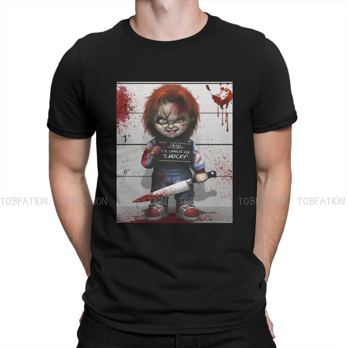 Police Lineup Of Chucky Round Collar TShirt Child‘s Play Polyester Basic T Shirt Men Tops New Design Hot Sale