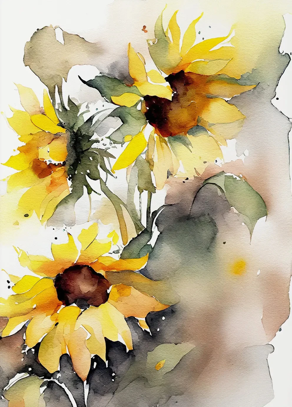 Wildflower Meadow Watercolor Canvas Art - Daisy, Thistle, Forget-Me-Not & Daffodil Wall Decor