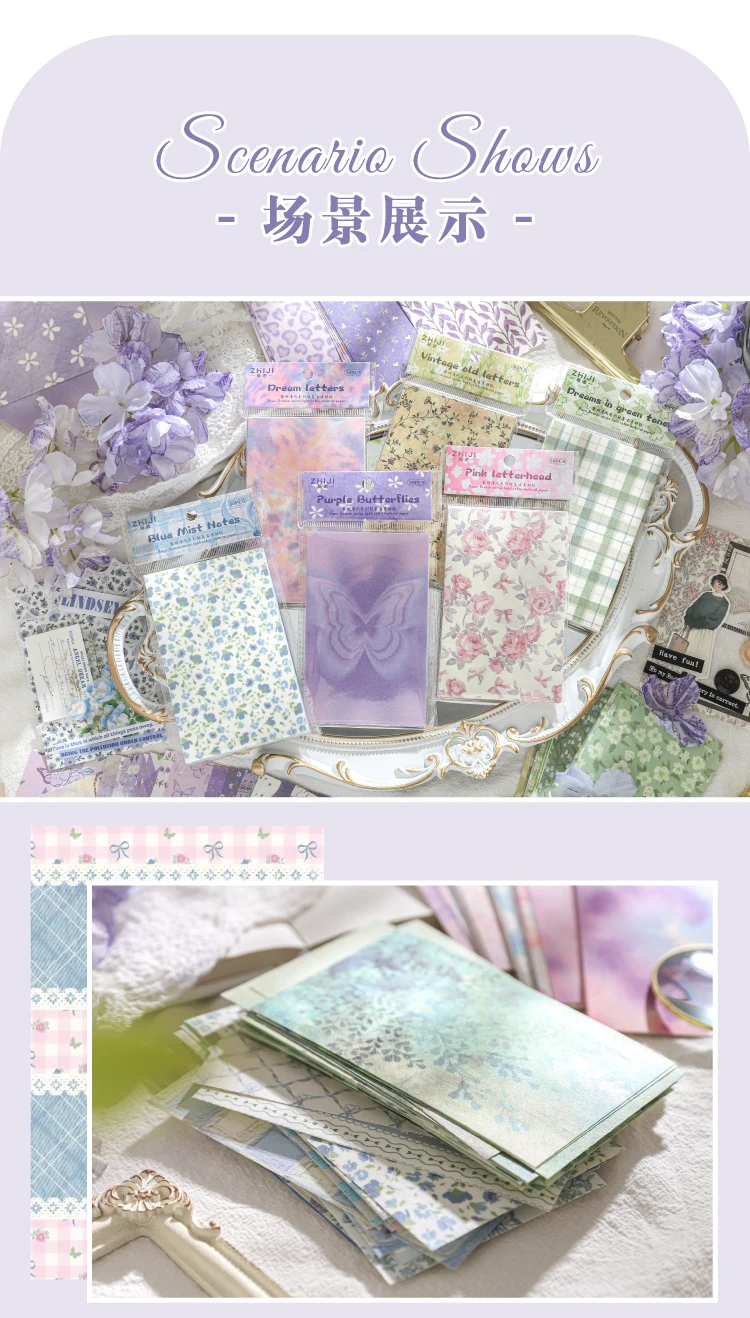 Journal GO 50 Stück Basic Journaling Material Papier Kreative Collage Scrapbooking DIY Hintergrundpapier Briefpapier Notizblöcke – Detail 4