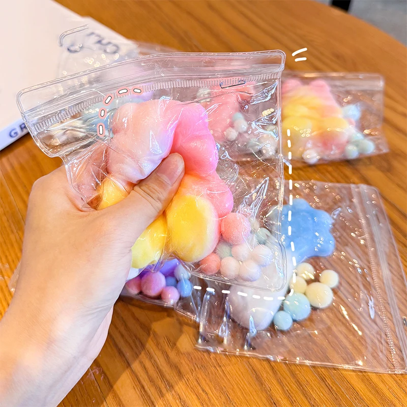 Cute Color Cat Claw Squeeze Toy Fidget Toy Rabbit Bear Squishy Pinch Kneading Toy Stress Reliever Vent Toy Kid Party Favor 3