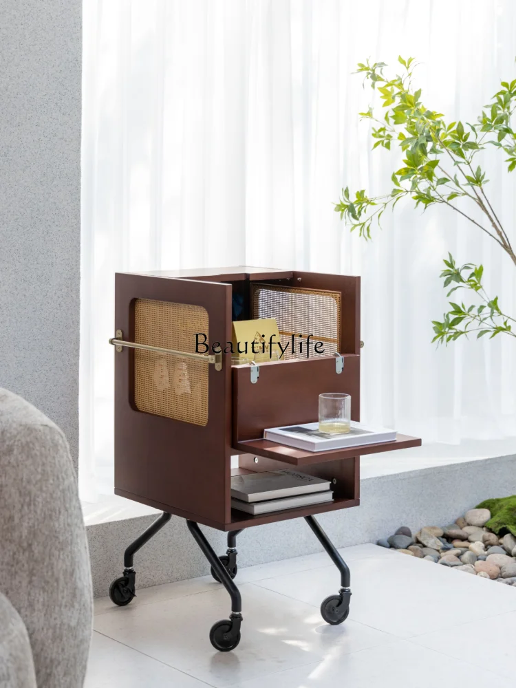 

Cabinet with Trolley Removable Rattan Vintage Guest Restaurant Locker