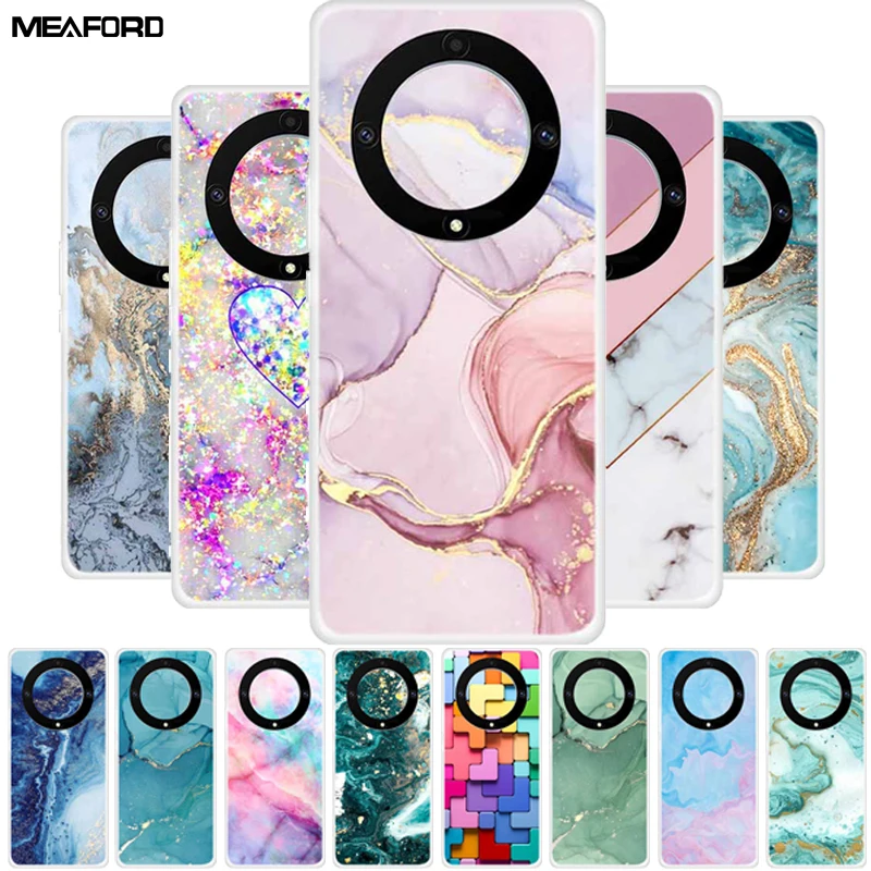 Marble Clear Soft TPU Silicone Back Cover - Transparent Coque