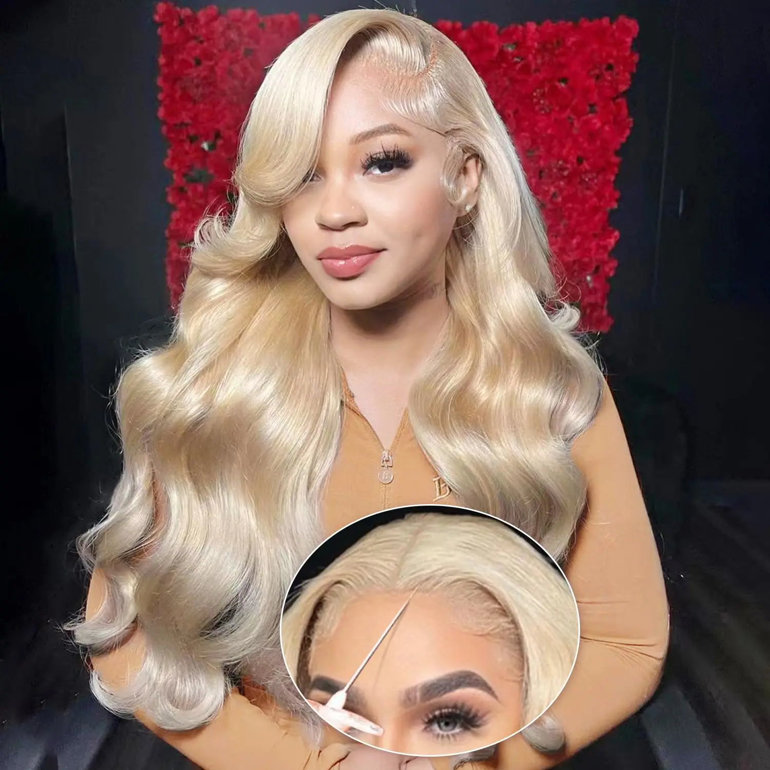 

180 Density Honey Blonde 613 Human Hair Wig Body Wave Glueless Wigs Ready to Wear Brazilian 13x4 Lace Closure Wig For Women