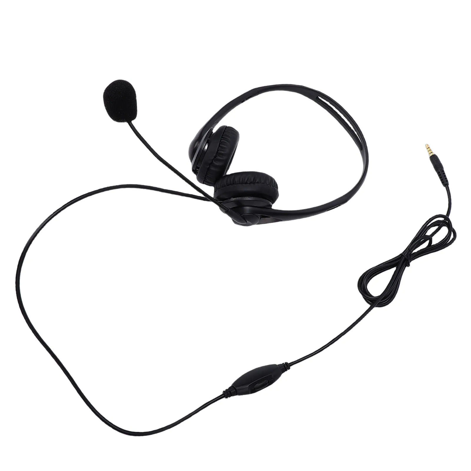 유선 헤드폰 편안한 인라인 컨트롤 유선 헤드셋(3.5mm 잭 포함) PC 노트북 폰용 소음 제거 마이크 볼륨 조절