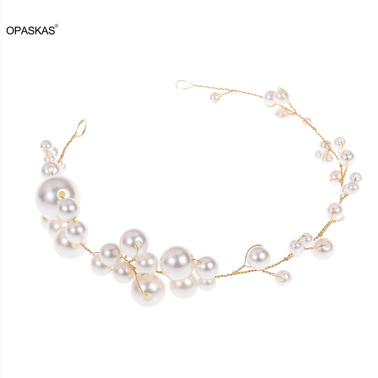 Copricapo da sposa dolce fascia per banchetti copricapo di perle catena semplice vite per capelli per banchetti gioielli per capelli in maschera di nozze - Image 6