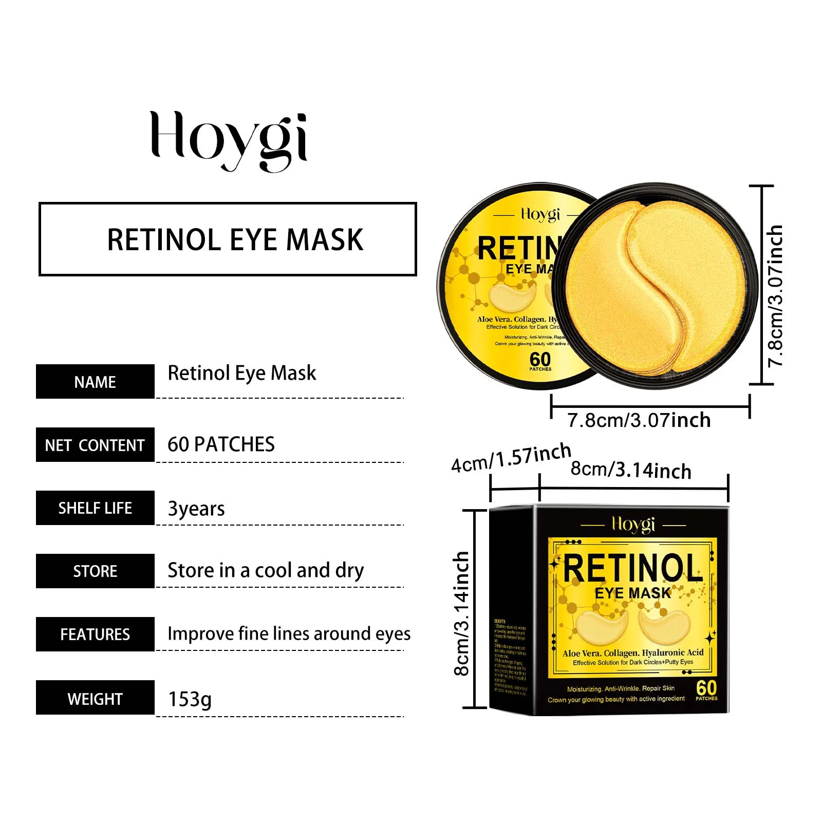 Patchs yeux au rétinol anti-cernes et poches hydratant_voghion.com