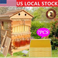 7PCS Auto Seeping Honey Bee Hives Beehive Frames +Cedarwood Beekeeping Brood Box